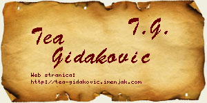Tea Gidaković vizit kartica